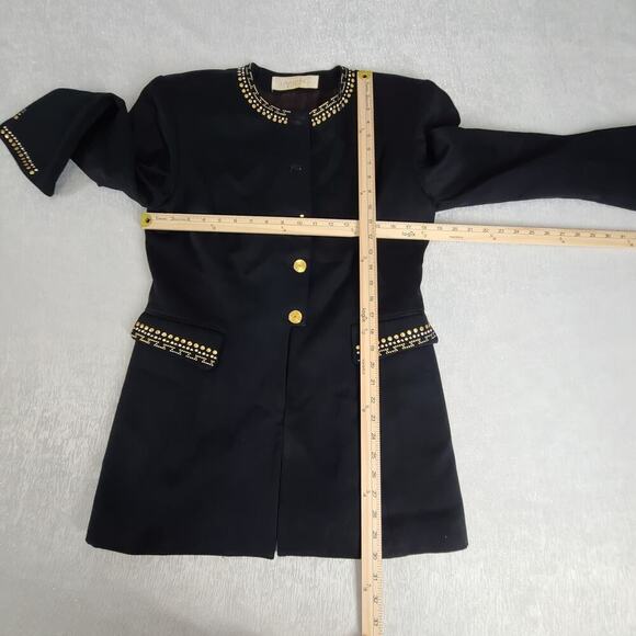 Lavantino Vintage women's embellished blazer black Size 12 Dog Show Suit 80's - Picture 6 of 9